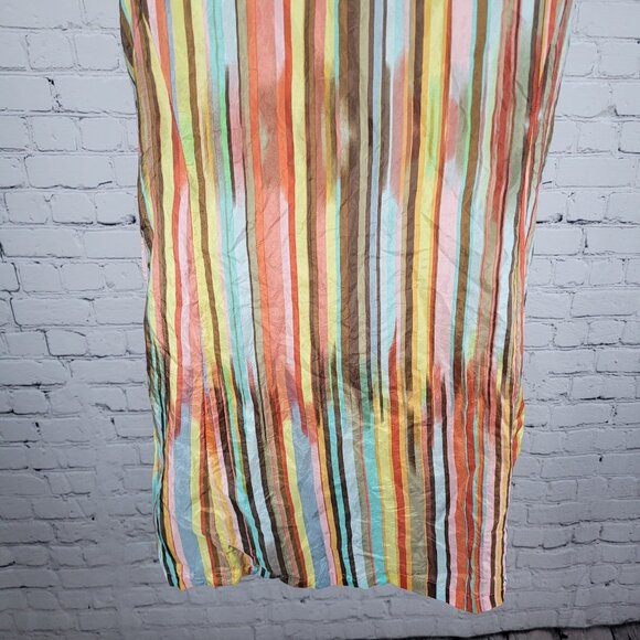 Nanette Lepore Multicolor 100% Silk Shell Accents Striped Lightweight Dress 4 - Picture 9 of 15